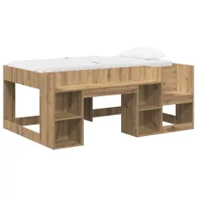   vidaXL Gyerekágy keret tárolóval Kézműves Tölgy 80 x 160 cm Szerelt Fa