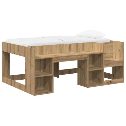 vidaXL Gyerekágy keret tárolóval Kézműves Tölgy 80 x 160 cm Szerelt Fa