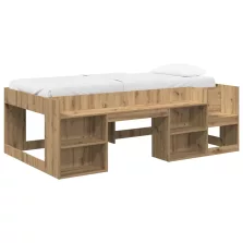   vidaXL Gyerekágy keret tárolóval Kézműves Tölgy 90 x 190 cm Szerelt Fa