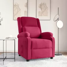vidaXL bordó bársony dönthető fotel