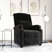 vidaXL fekete bársony dönthető fotel