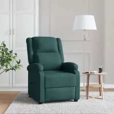 vidaXL sötétzöld szövet dönthető fotel