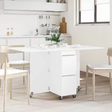   vidaXL Étkezőasztal 2 pcs 140 x 80 x 77 cm Szerelt Fa Fehér