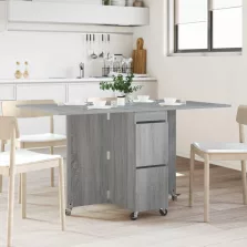   vidaXL Étkezőasztal 2 pcs 140 x 80 x 77 cm Szerelt Fa Szürke Sonoma