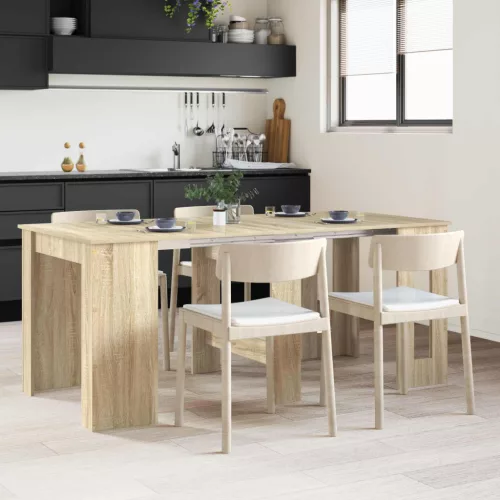 vidaXL Étkezőasztal 180 x 85 x 75 cm Szerelt Fa Sonoma Tölgy