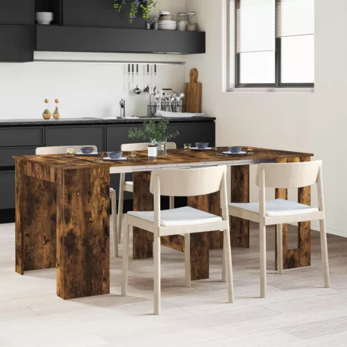 vidaXL Étkezőasztal 180 x 85 x 75 cm Szerelt Fa Füstös Tölgy
