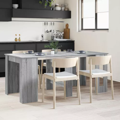 vidaXL Étkezőasztal 180 x 85 x 75 cm Szerelt Fa Szürke Sonoma