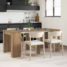   vidaXL Étkezőasztal 180 x 85 x 75 cm Szerelt Fa Kézműves Tölgy