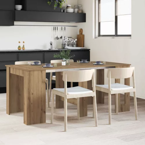 vidaXL Étkezőasztal 180 x 85 x 75 cm Szerelt Fa Kézműves Tölgy