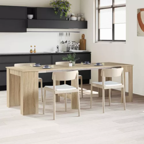 vidaXL Étkezőasztal 240 x 85 x 75 cm Szerelt Fa Sonoma Tölgy