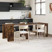   vidaXL Étkezőasztal 240 x 85 x 75 cm Szerelt Fa Füstös Tölgy