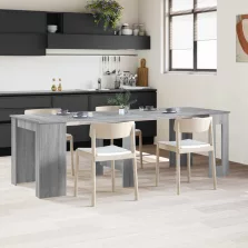   vidaXL Étkezőasztal 240 x 85 x 75 cm Szerelt Fa Szürke Sonoma