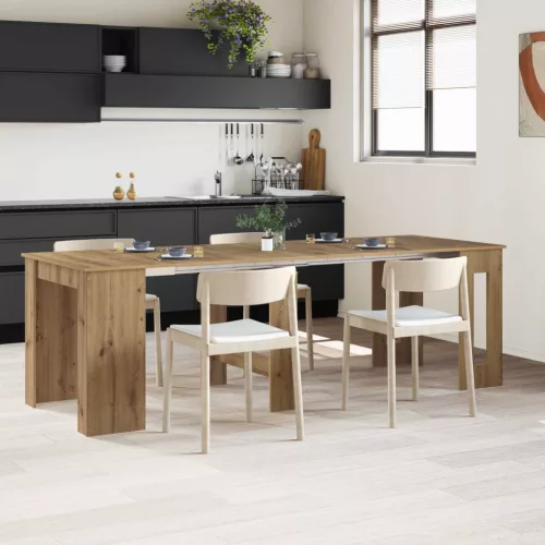 vidaXL Étkezőasztal 240 x 85 x 75 cm Szerelt Fa Kézműves Tölgy