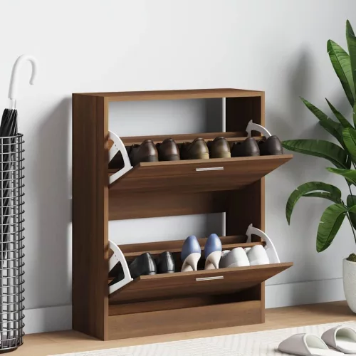 vidaXL barna tölgyszínű szerelt fa cipősszekrény 63x24x81 cm
