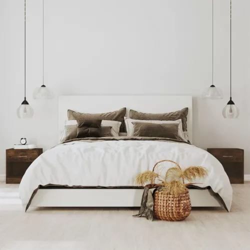 vidaXL 2 db füstös tölgy színű éjjeliszekrény fiókkal