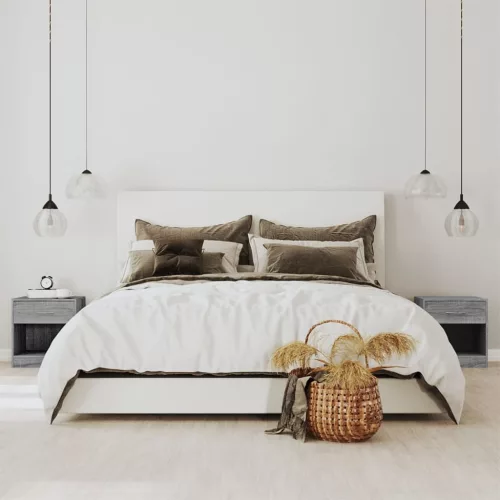 vidaXL 2 db szürke sonoma színű éjjeliszekrény fiókkal