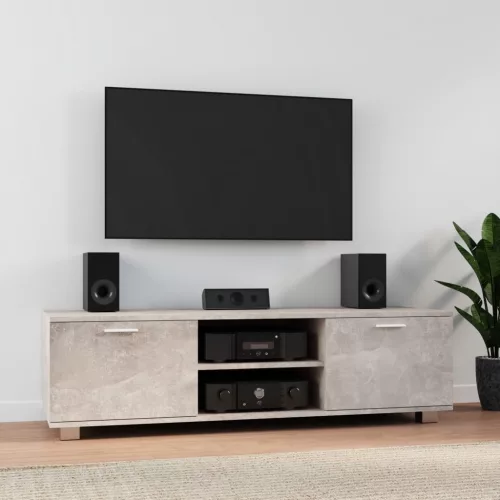 vidaXL betonszürke szerelt fa TV-szekrény 140 x 40,5 x 35 cm