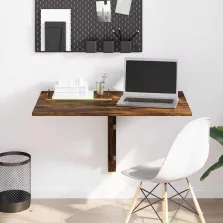   vidaXL füstös tölgy szerelt fa összecsukható fali asztal 100x60x56 cm