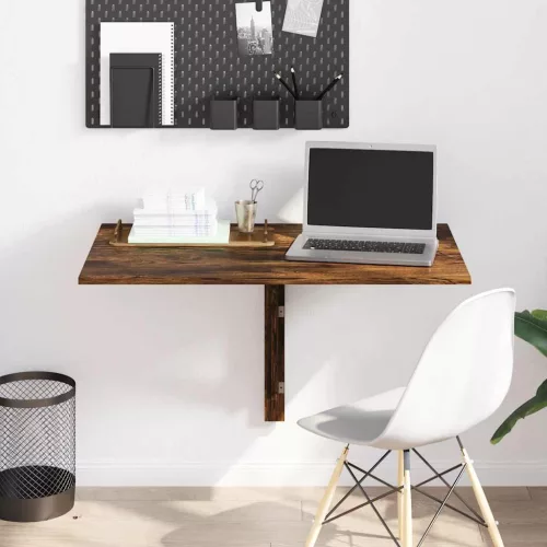vidaXL füstös tölgy szerelt fa összecsukható fali asztal 100x60x56 cm