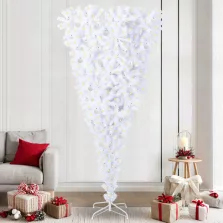   vidaXL Mű karácsonyfa 300 LED-del állvánnyal Fehér 240 cm PVC és Acél