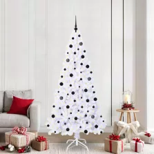   vidaXL Mű karácsonyfa 300 LED-del állvánnyal Fehér 210 cm PVC és Acél