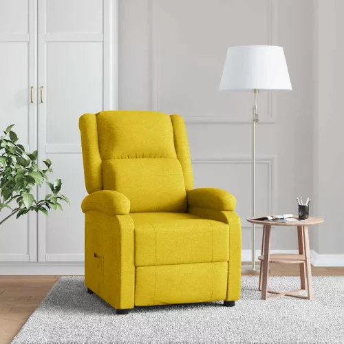 vidaXL sárga szövet dönthető fotel