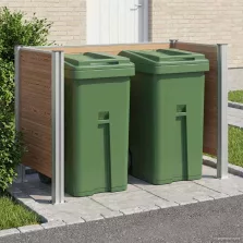 vidaXL Hulladék Gyűjtő Kerítés Barna 161 x 85 x 115 cm