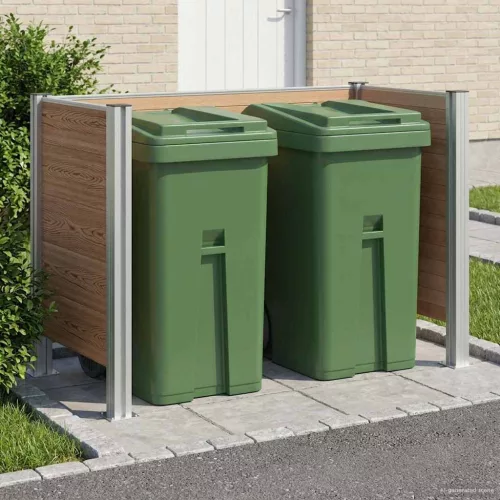 vidaXL Hulladék Gyűjtő Kerítés Barna 161 x 85 x 115 cm