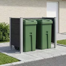   vidaXL Hulladék Gyűjtő Kerítés Szürke 161 x 85 x 115 cm