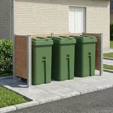vidaXL Hulladék Gyűjtő Kerítés Barna 237 x 85 x 115 cm