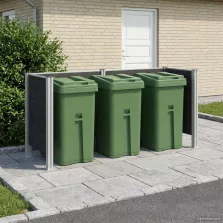   vidaXL Hulladék Gyűjtő Kerítés Szürke 237 x 85 x 115 cm