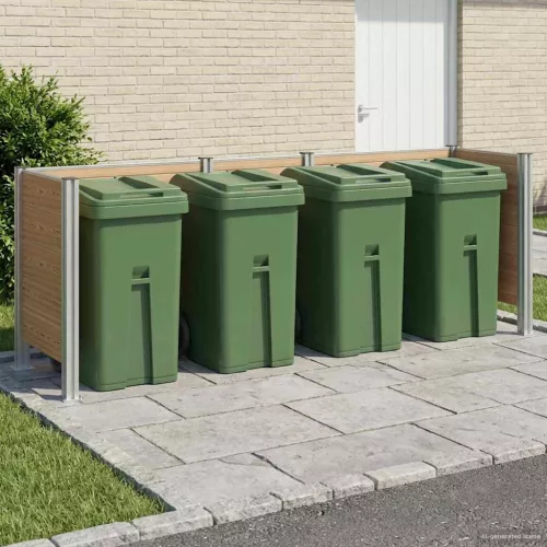 vidaXL Hulladék Gyűjtő Kerítés Barna 315 x 85 x 115 cm