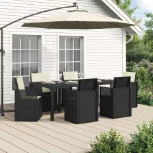   vidaXL Kert étkező szett párnával 7 pcs Antracitszürke és Krémszínű PP