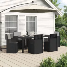   vidaXL Kert étkező szett párnával 7 pcs Antracit és Világosszürke PP