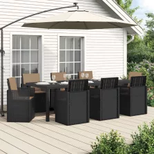   vidaXL Kert étkező szett párnával 9 pcs Antracitszürke és Tópszínű PP