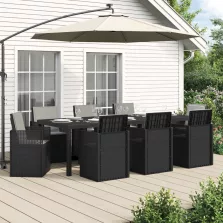   vidaXL Kert étkező szett párnával 9 pcs Antracit és Világosszürke PP