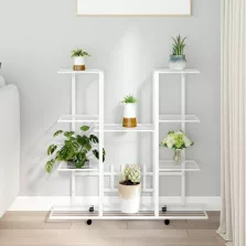   vidaXL fehér vas virágtartó állvány kerekekkel 94,5 x 24,5 x 91,5 cm