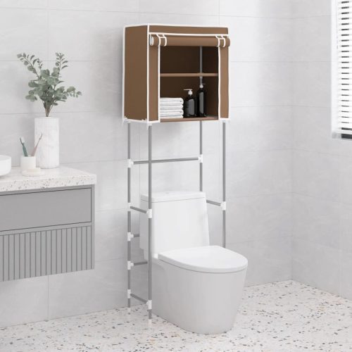 vidaXL 2 szintes barna vas WC feletti tárolóállvány 56x30x170 cm