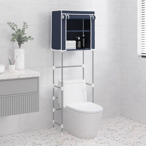 vidaXL 2 szintes kék vas WC feletti tárolóállvány 56x30x170 cm