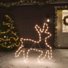   vidaXL meleg fehér karácsonyi rénszarvasfigura 72 LED 57 x 55 x 4,5 cm