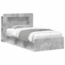   vidaXL Ágykeret tárolóval Betonszürke 80 x 200 cm Szerelt Fa