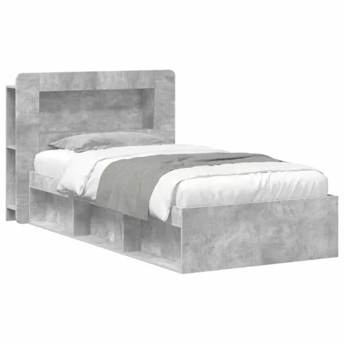 vidaXL Ágykeret tárolóval Betonszürke 80 x 200 cm Szerelt Fa