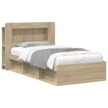   vidaXL Ágykeret tárolóval Sonoma Tölgy 80 x 200 cm Szerelt Fa