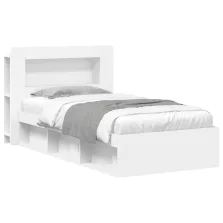   vidaXL Ágykeret tárolóval fejtámlával Fehér 80 x 200 cm Szerelt Fa