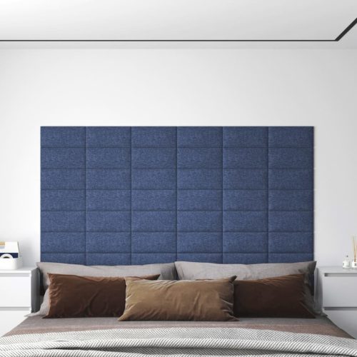 vidaXL 12 db kék szövet fali panel 30 x 15 cm 0,54 m²