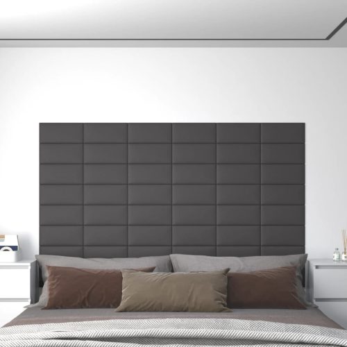 vidaXL 12 db szürke műbőr fali panel 30 x 15 cm 0,54 m²