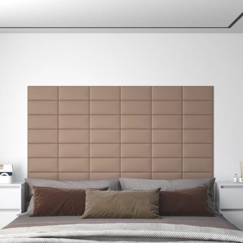 vidaXL 12 db kávészínű műbőr fali panel 30 x 15 cm 0,54 m²