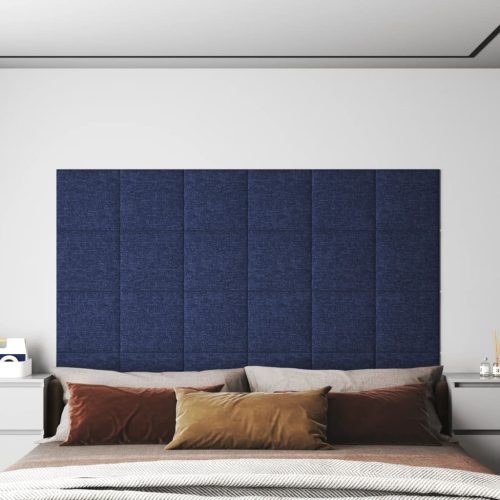 vidaXL 12 db kék szövet fali panel 30 x 30 cm 1,08 m²