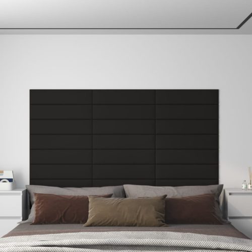 vidaXL 12 db fekete szövet fali panel 60 x 15 cm 1,08 m²