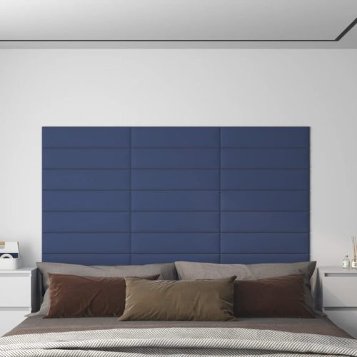 vidaXL 12 db kék szövet fali panel 60 x 15 cm 1,08 m²